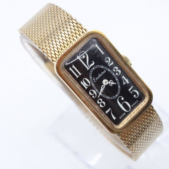 Vintage ENDURA Watch Womens Gold Tone Stainless Steel Self Wind Swiss Made - Picture 4 of 8